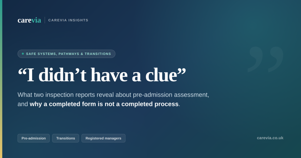 Pre-admission assessment insights and challenges